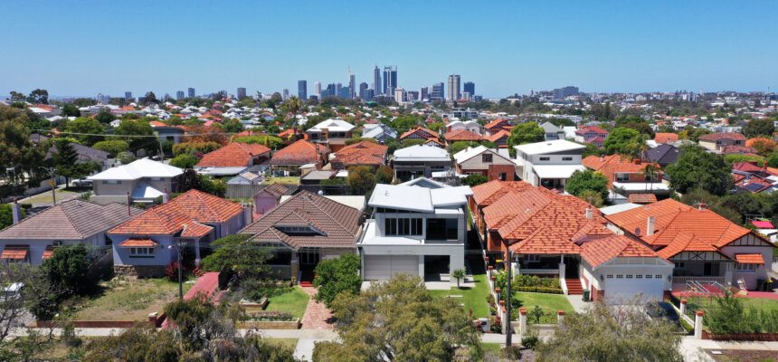 Aerial urban suburban cityscape landscape view in Perth Western Australia Taylor Burrell Barnett